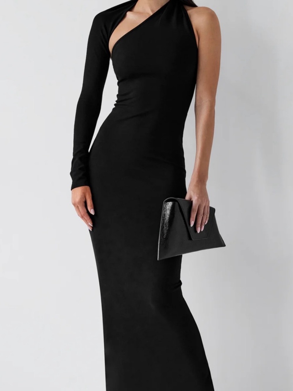NEW Black One-Shoulder Long Sleeve Evening Gown Size XS Prom/Wedding/Gown